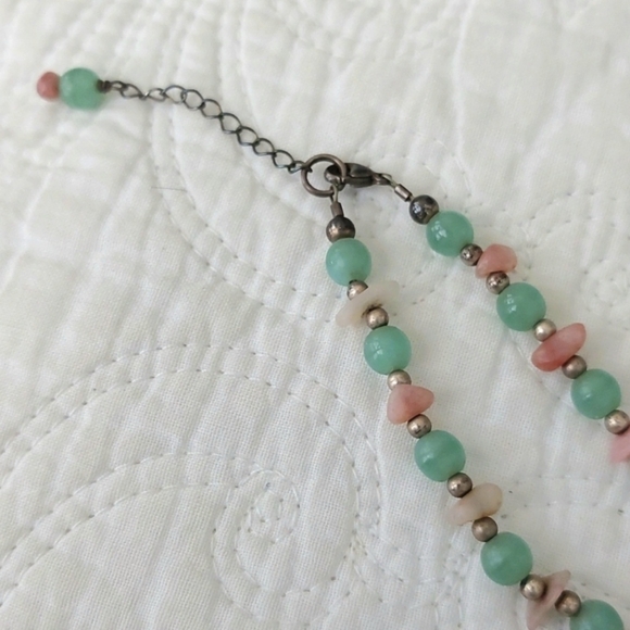 Jade Choker Necklace Natural Green Stone - Picture 4 of 5